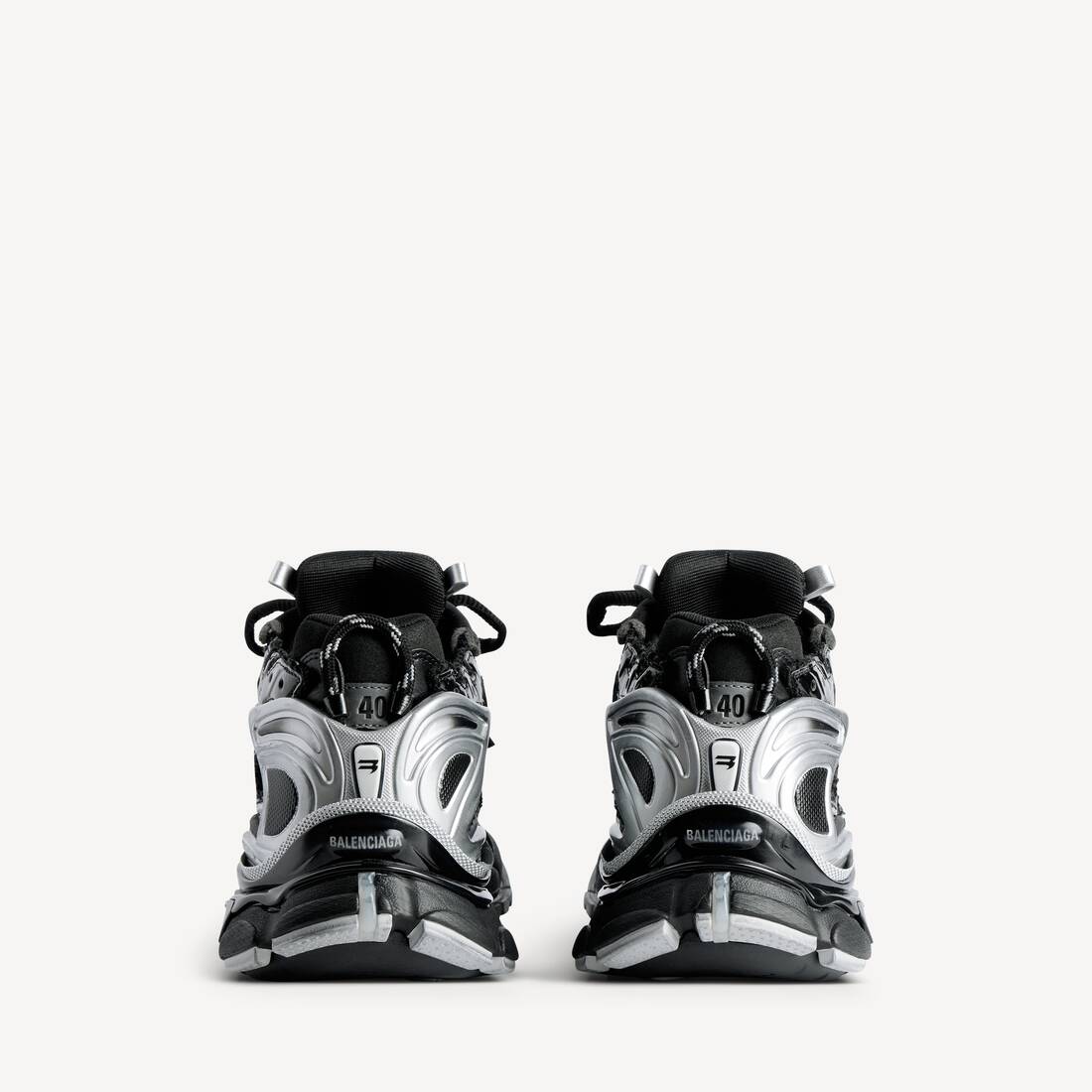 R.M God Patch Black and silver Balenciaga Runners