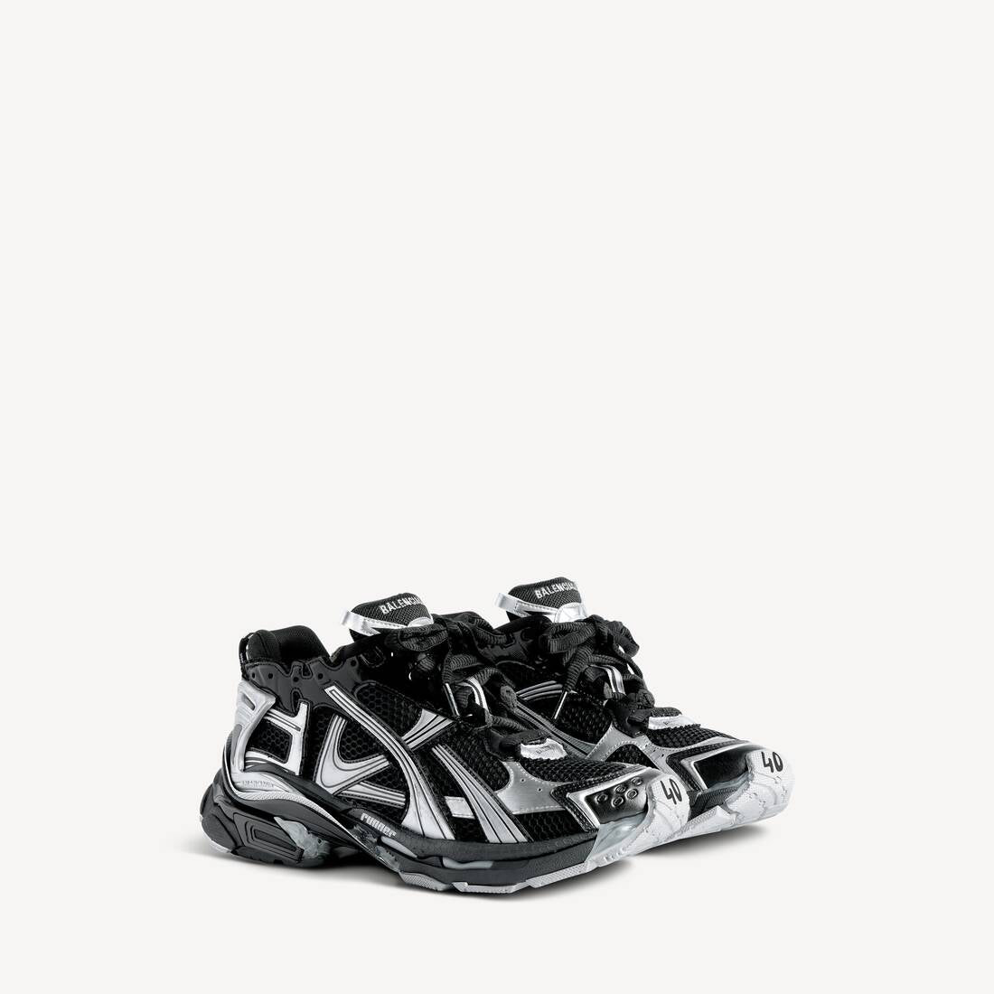 R.M God Patch Black and silver Balenciaga Runners