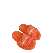 black B A L E N C I A G A fur slides