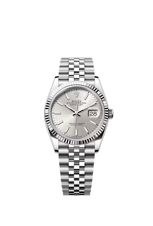 silver on Silver datejust 36 Rolex