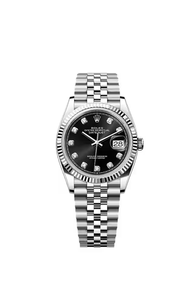 black-Silver datejust 36 Rolex