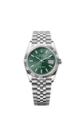 mint green-Silver datejust 36 Rolex
