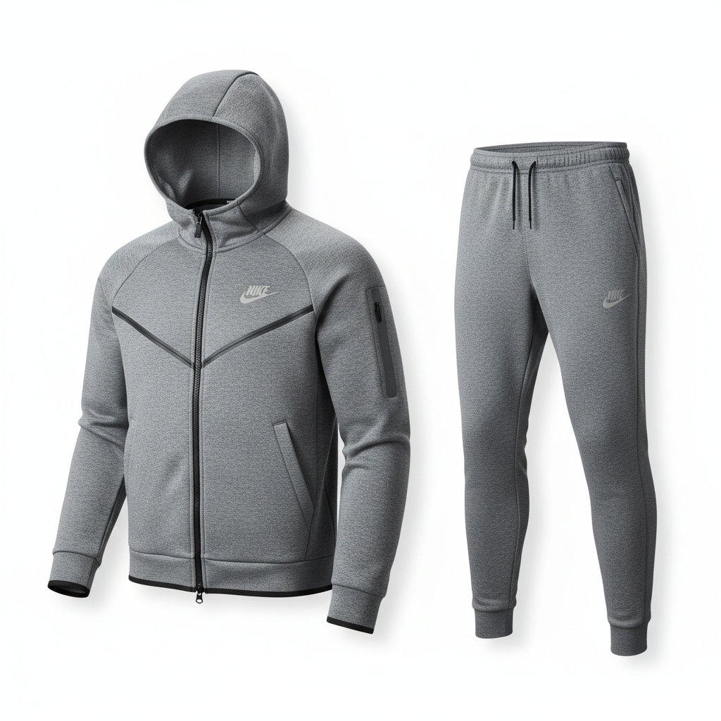 Nike Sportswear Tech Fleece Full Zip Hoodie & Joggers Set grey
